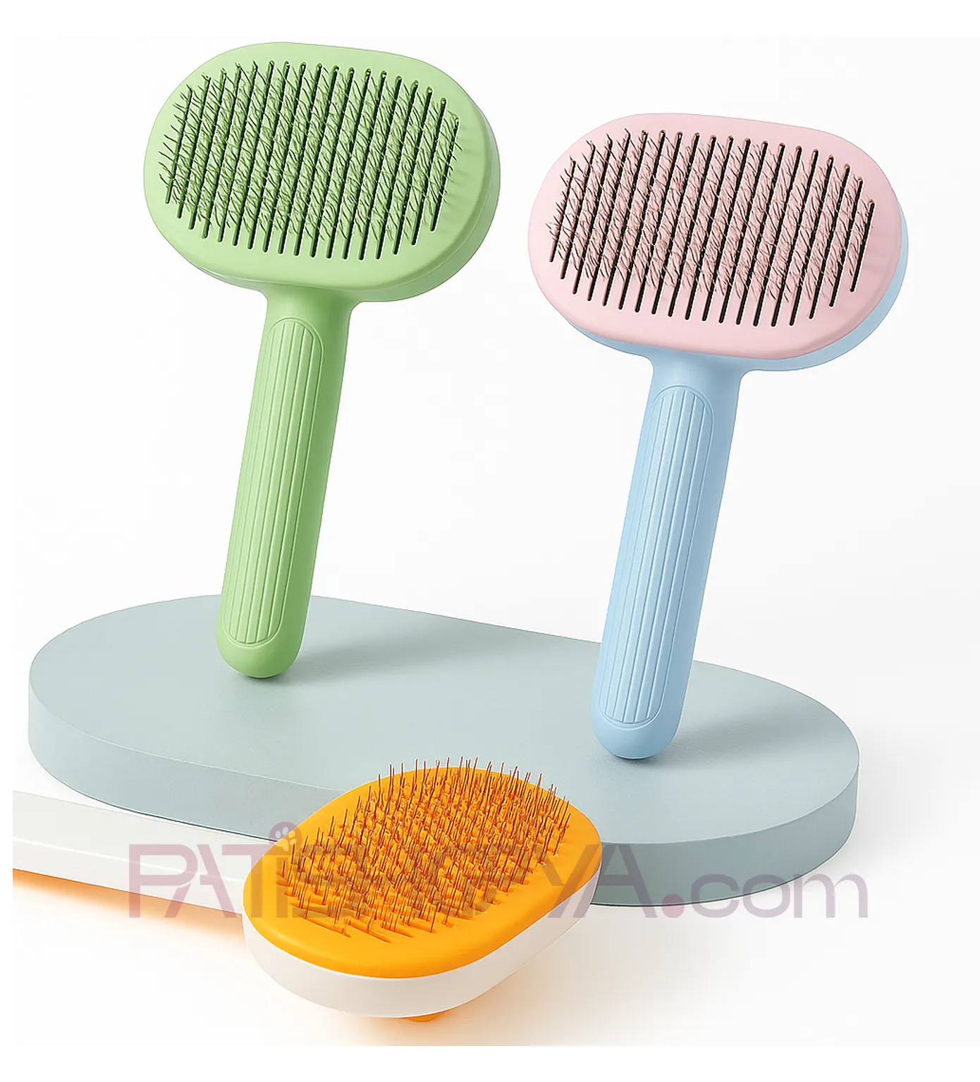 Oval Basmalı Lüx Evcil Hayvan Fırçası (KUTULU) image