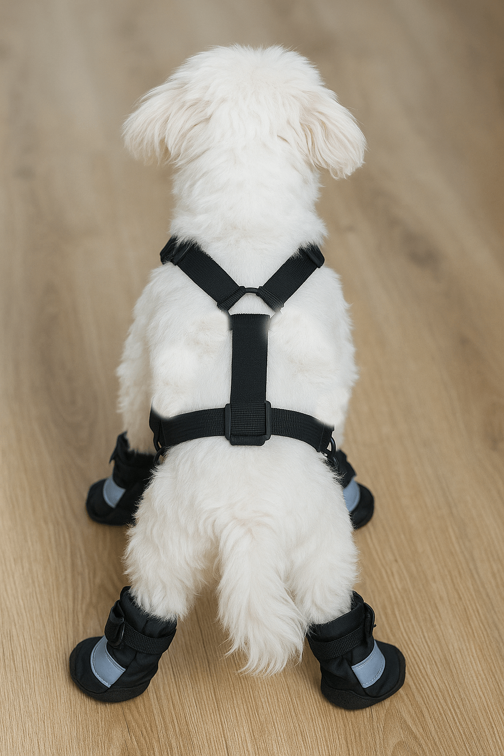 Giydirilebilir Köpek Ayakkabısı Yumuşak Kaydırmaz Su Geçirmez Taban Fermuarlı & Ayarlanabilir Eğitim Ayakkabısı Küçük & Orta Irk (S) image
