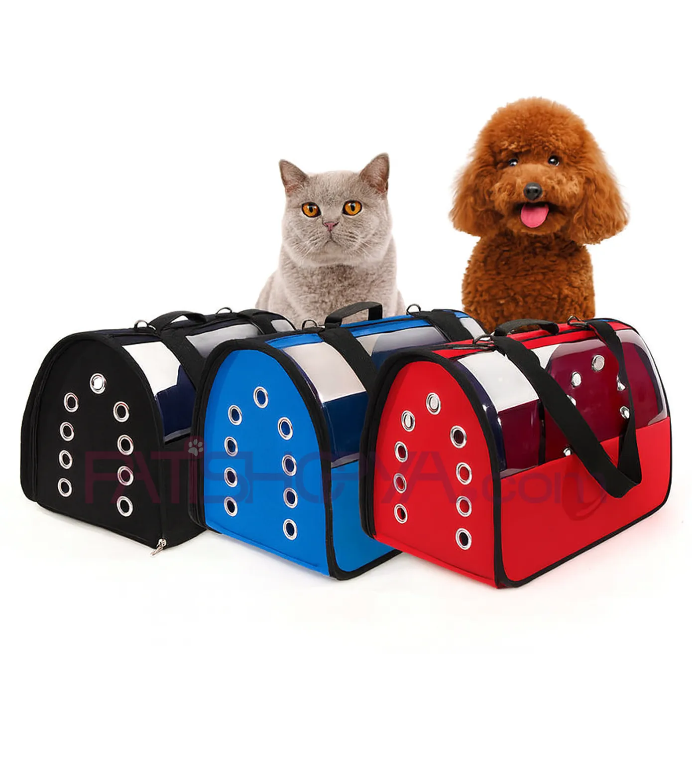 PETPRETTY Şeffaf Çanta Büyük Boy 30x30x49 Kırmızı 1 Adet image