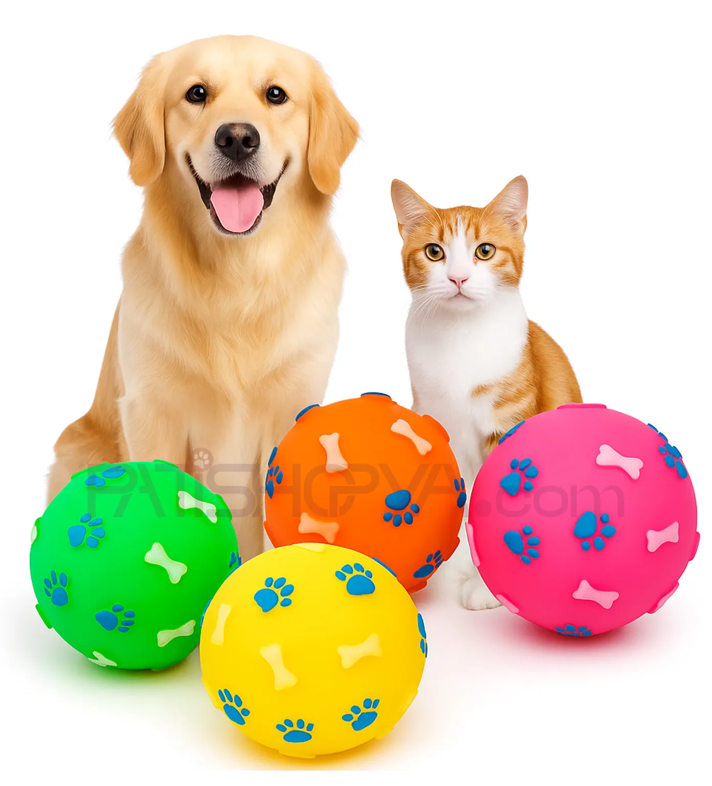 Pati Kemik Desenli Sesli Oyun Topu (KARTON ASKILI) 1 Adet main variant image