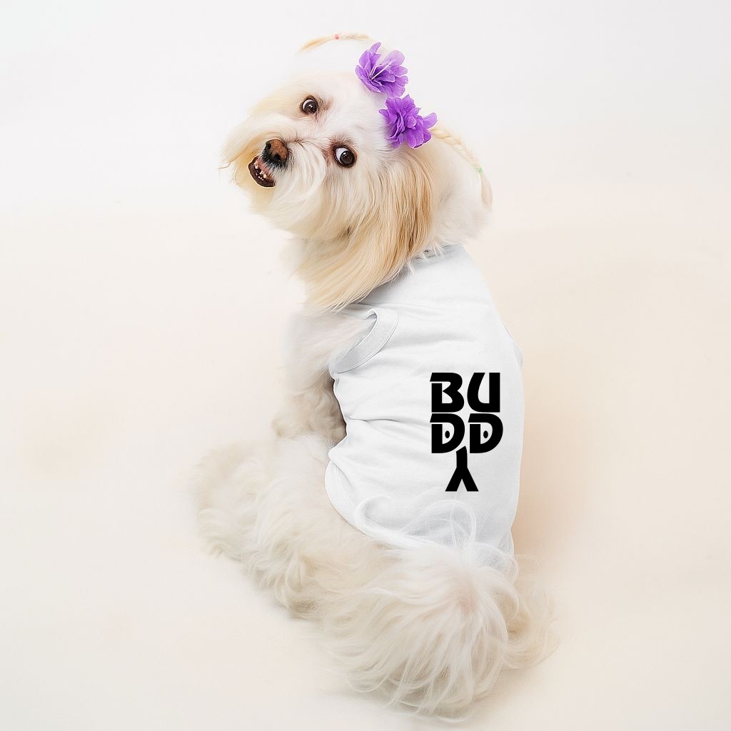 Kedi & Köpek Kıyafetleri - Yazlık Beyaz Atlet Model (Yeni Sezon %100 Pamuk) - Beyaz Buddy