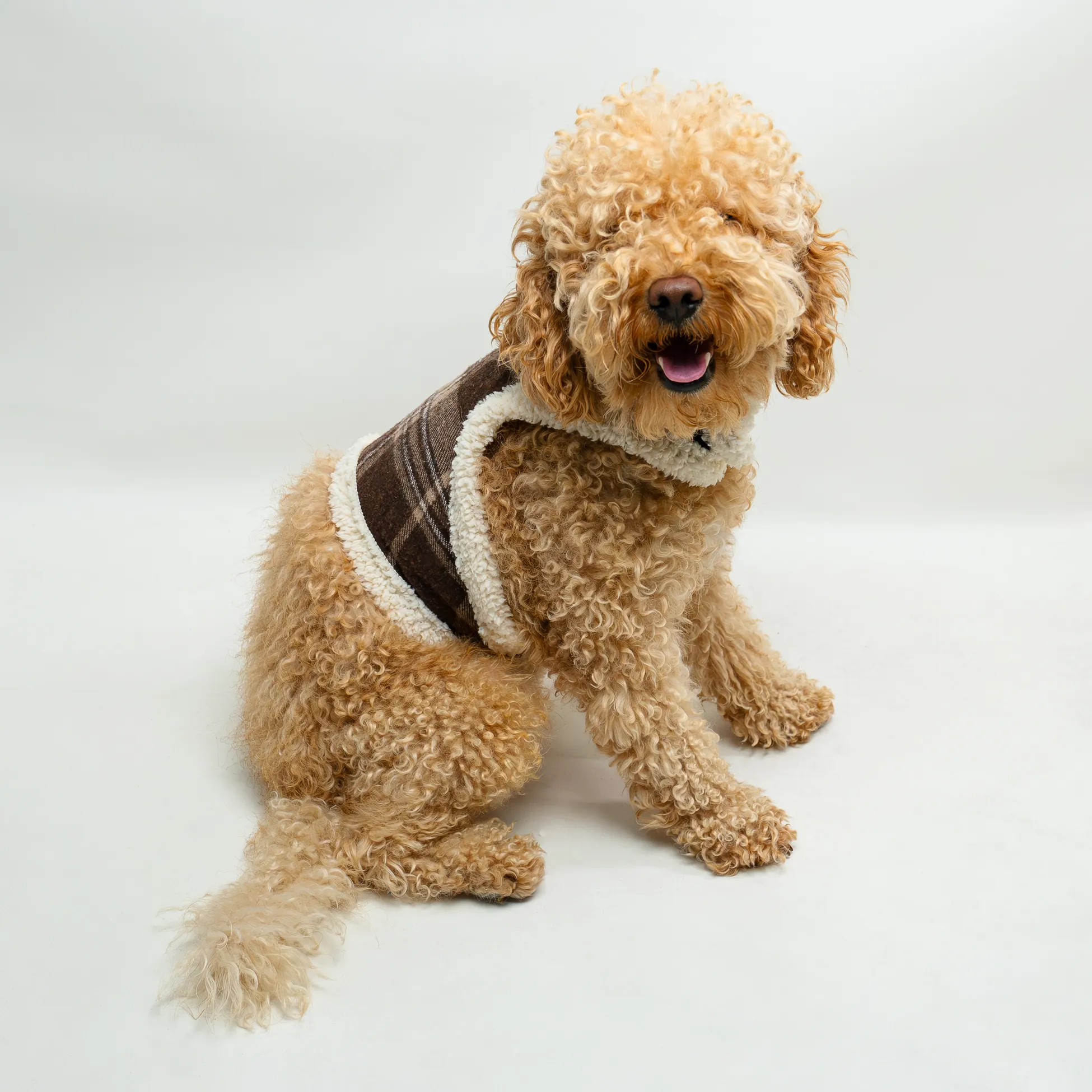 Kedi & Köpekler için Oduncu Yeleği (Çevresi Peluş)