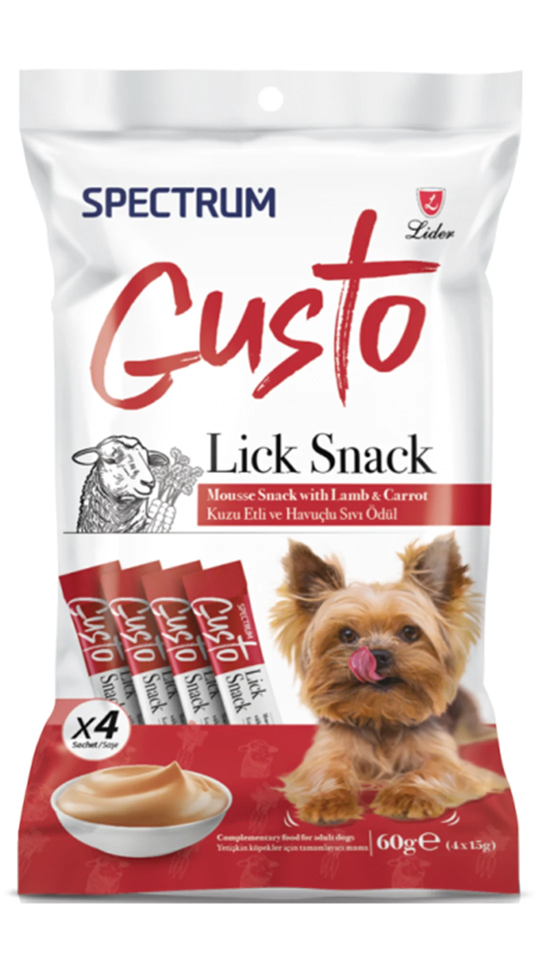 Spectrum Gusto Kuzu Etli ve Havuçlu Köpek Sıvı Ödülü 4x15gr image