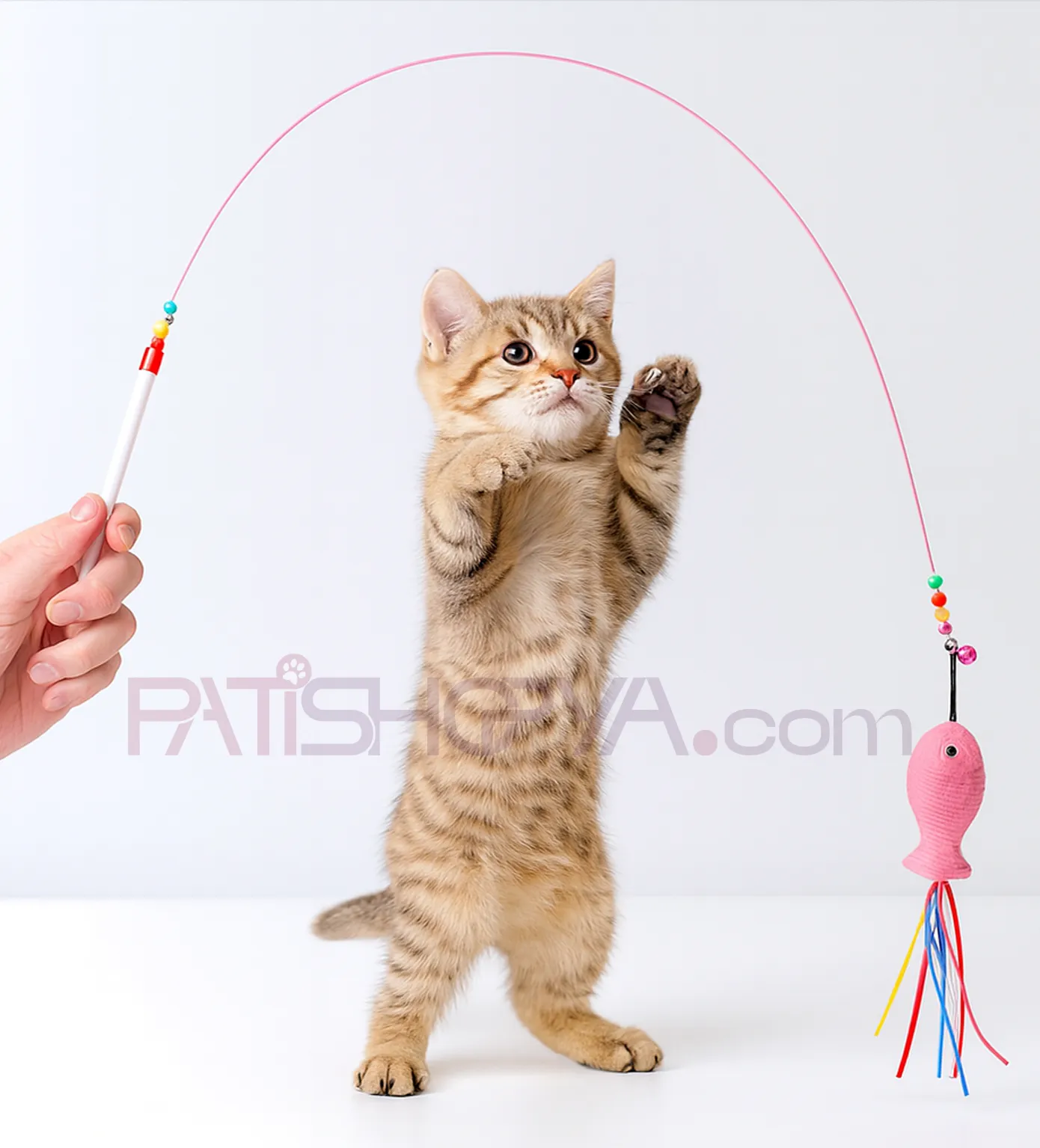 Balık Motifli Tüylü Kedi Oltası 1 Adet main variant image