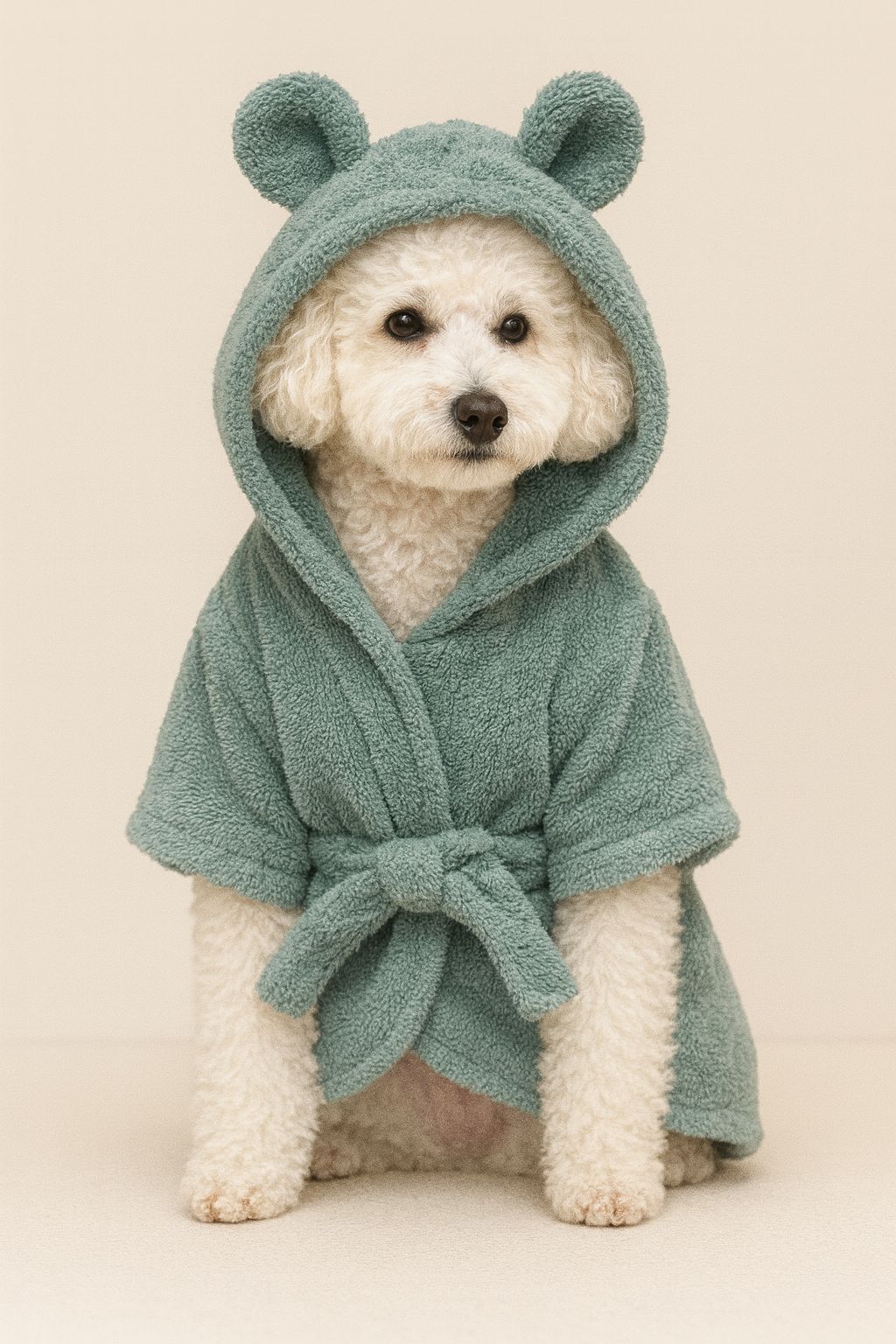 Mikrofiber Kedi ve Köpek Bornozu – Hızlı Kurulama, Yumuşak ve Emici - Nefti Yeşili image