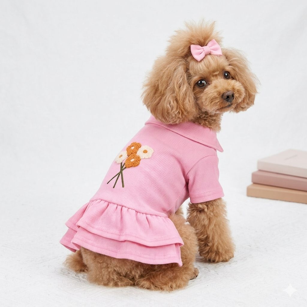 Bloomie Collection - Süzene Nakışlı Yazlık Elbise (Krinkıl Kumaş) Pembe