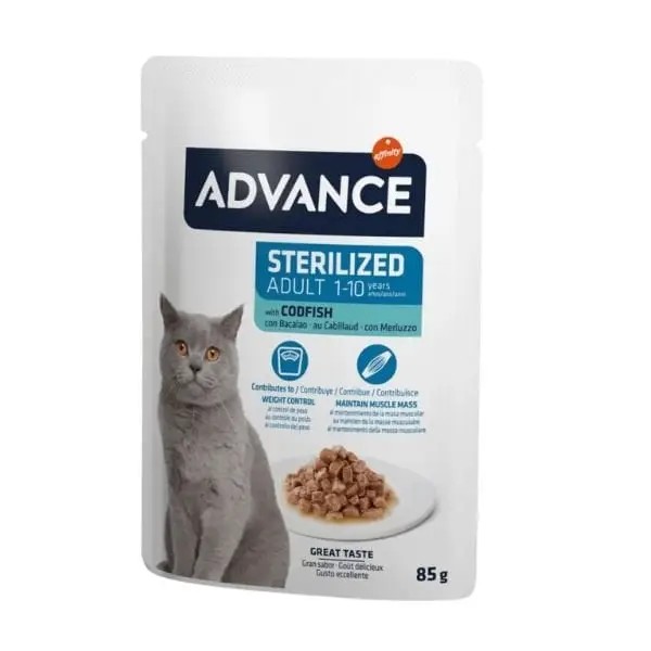 ADVANCE CAT STERILIZED CODFISH WET POUCH ( 85 GR ) - EŞ.