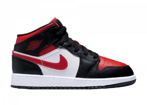 Air Jordan 1 Mid Black Fire Red (GS)