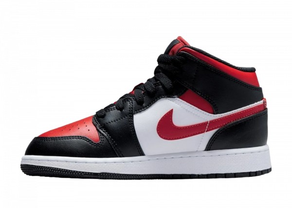 Air Jordan 1 Mid Black Fire Red (GS)