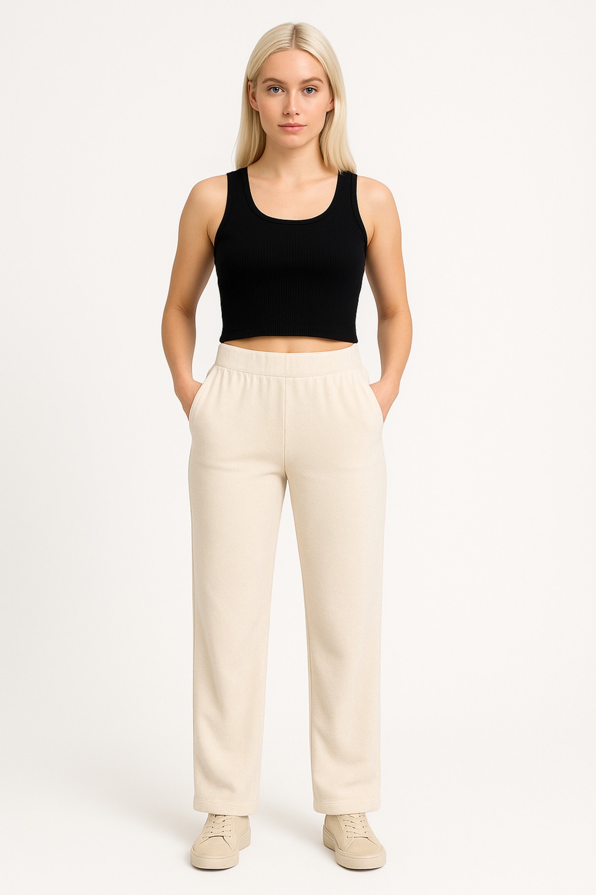 Kadın Kadife (Velour) Straight Fit Pantolon