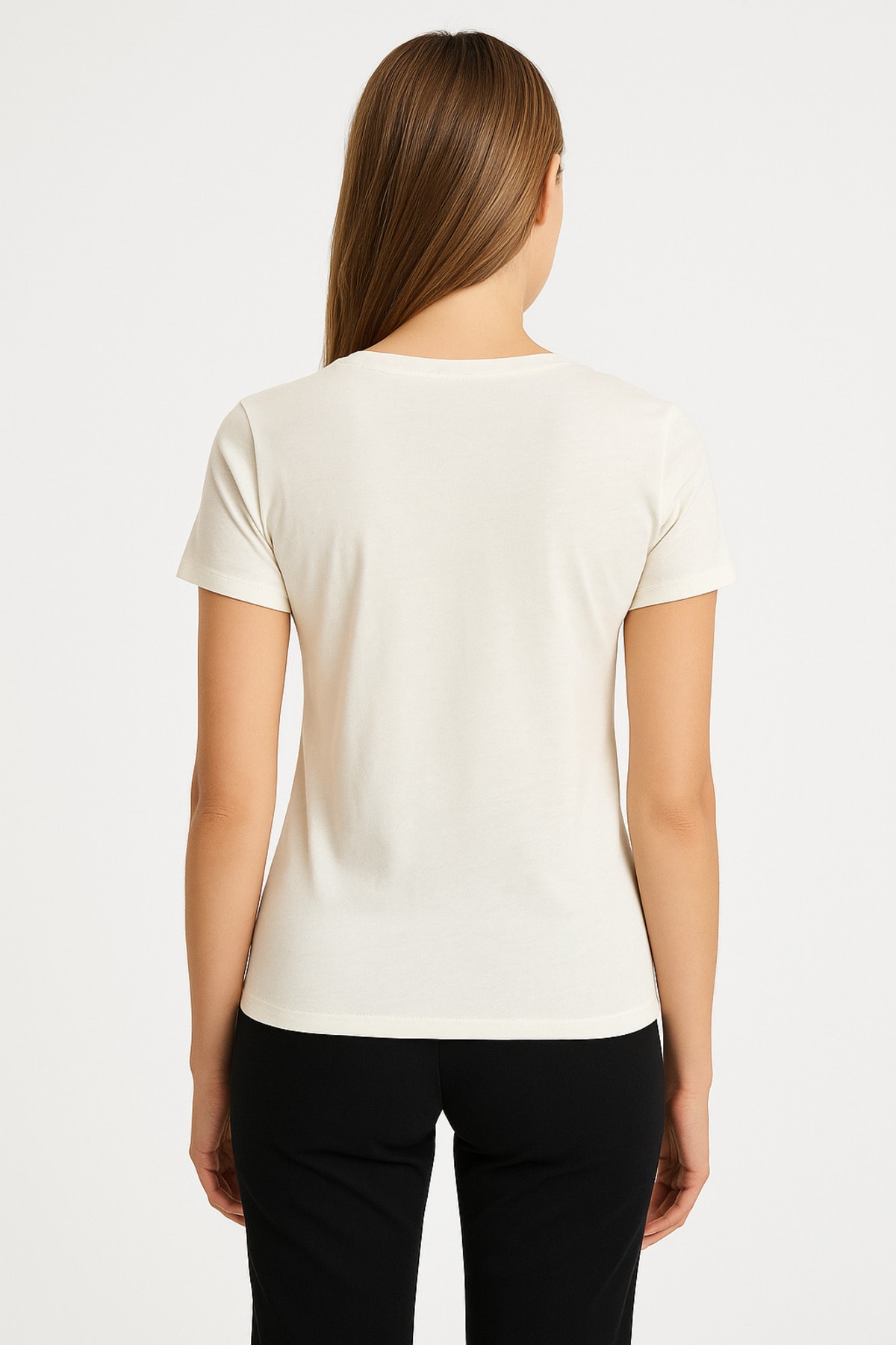 V Yaka Kadın T-Shirt