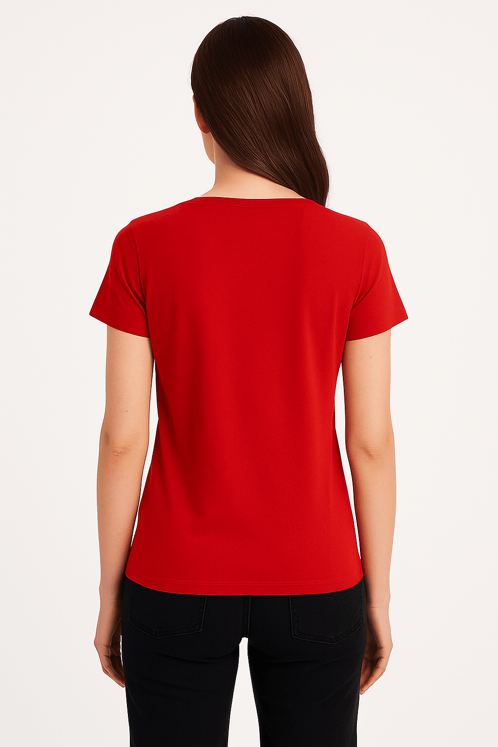 V Yaka Kadın T-Shirt