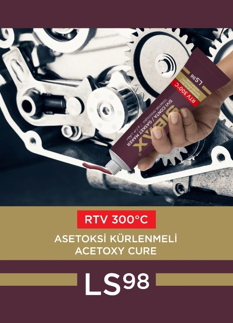 LS98 Sıvı Conta RTV 300 °C Asetoksi Yüksek Isı Silikonu