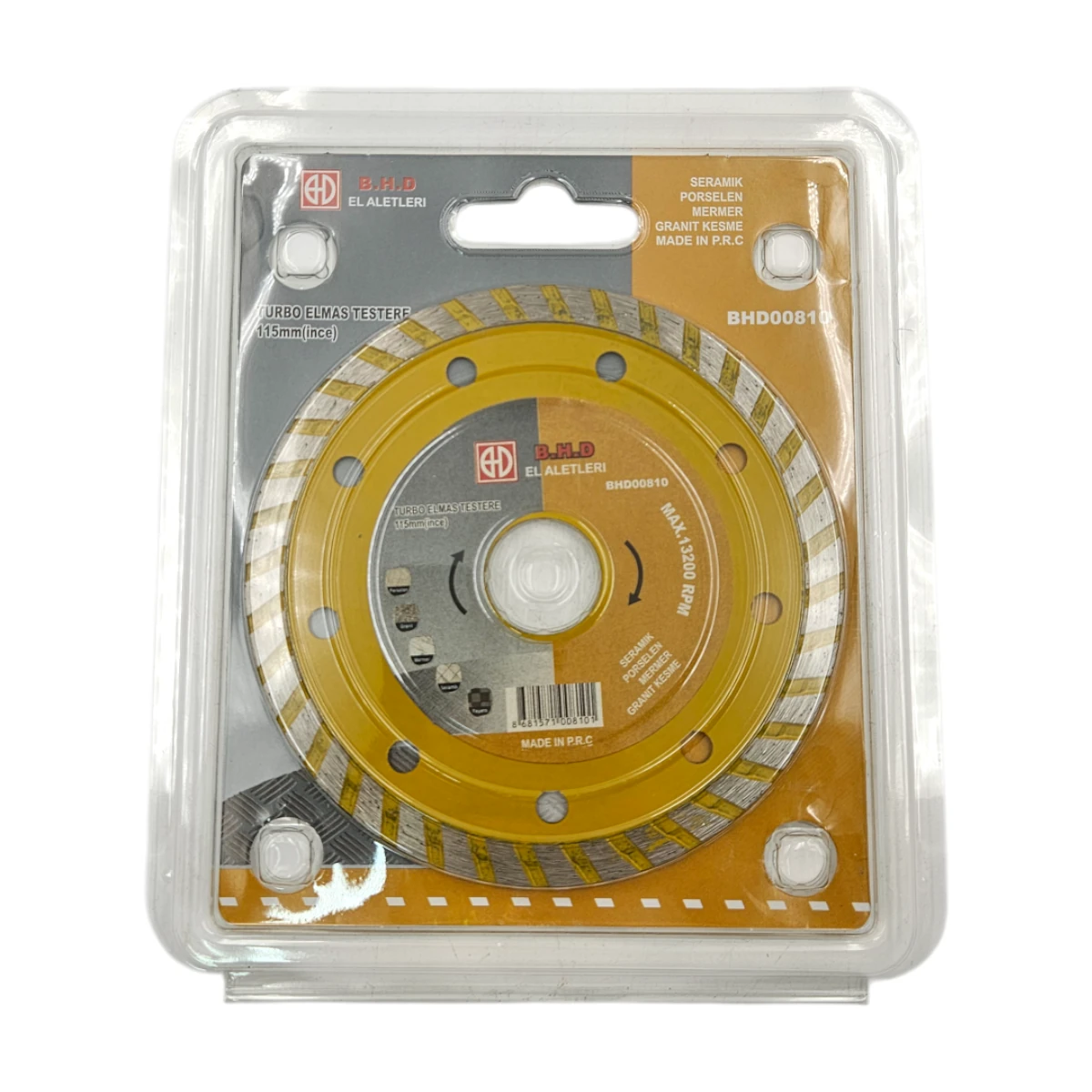 Turbo Elmas Testere: 115 mm Çapında (ince) Seramik, Porselen, Mermer, Granit, Fayans Kesme Testeresi