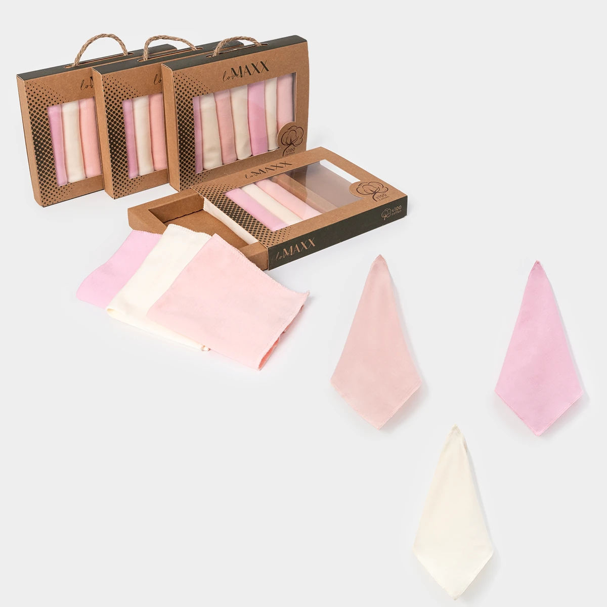 LOVEMAXX UNISEX CRAFT KUTULU 7Lİ AĞIZ MENDİLİ - Pembe