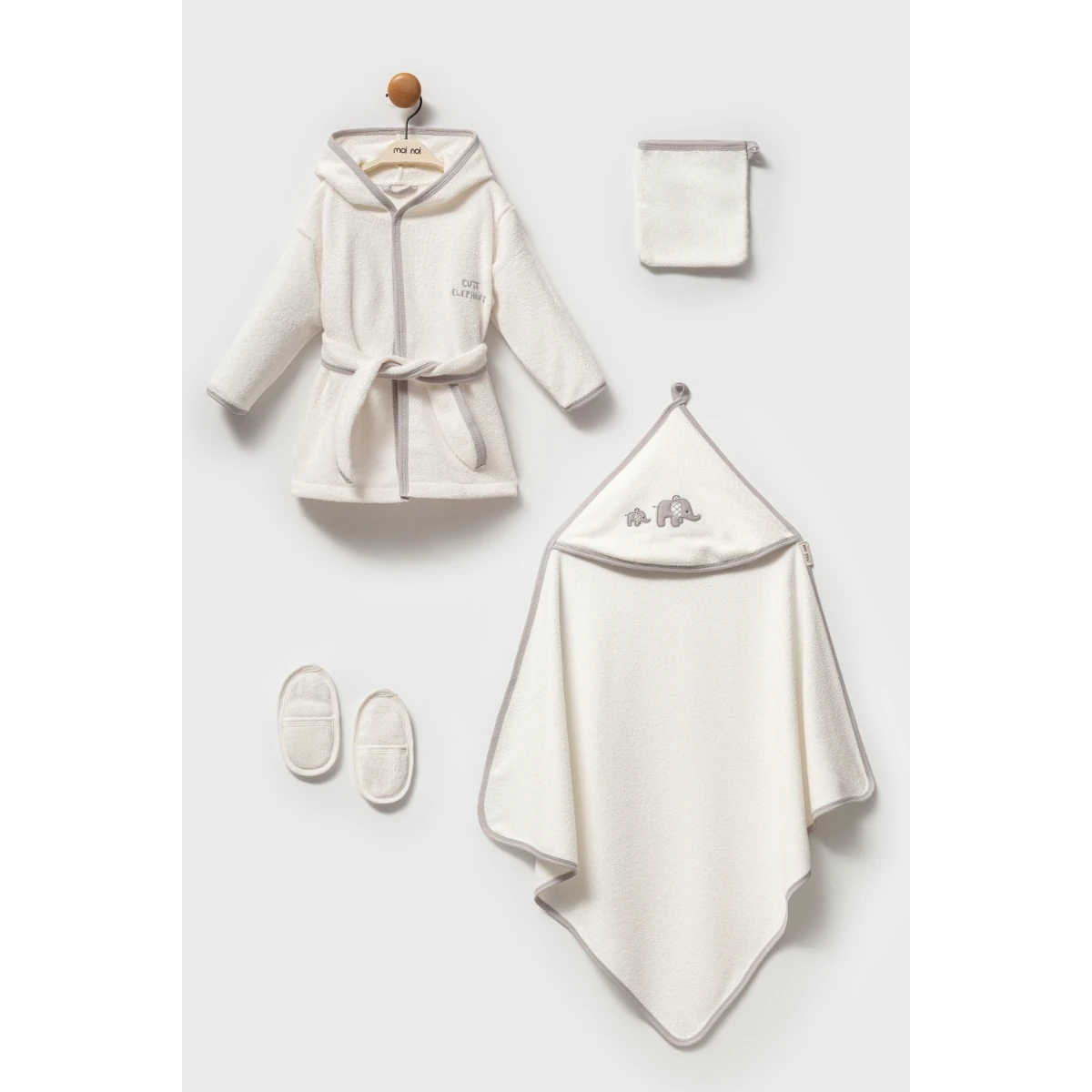 MOİ NOİ UNISEX FİL BORNOZ SET