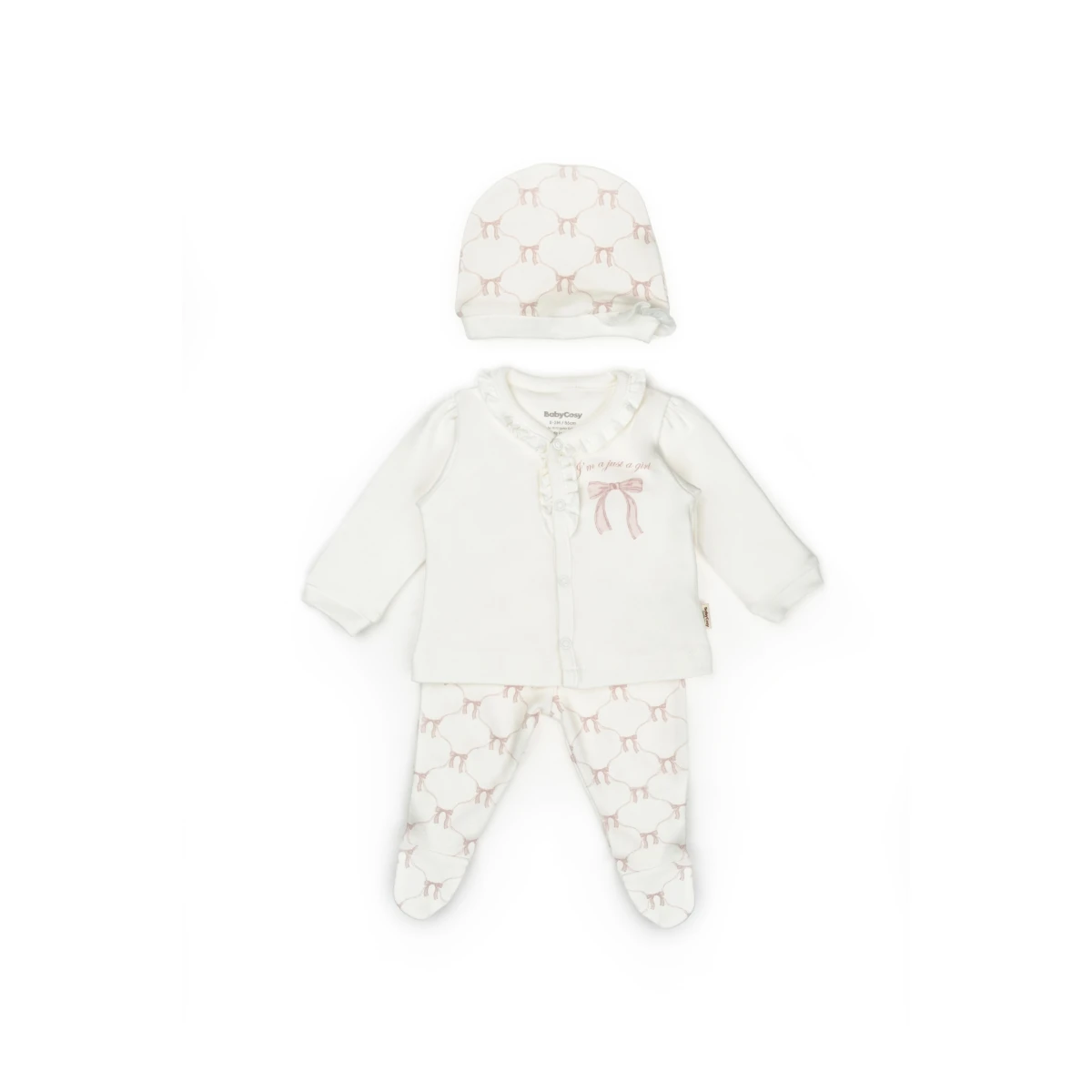 BABYCOSY KIZ 0/3-3/6 AY BOW 3LÜ SET