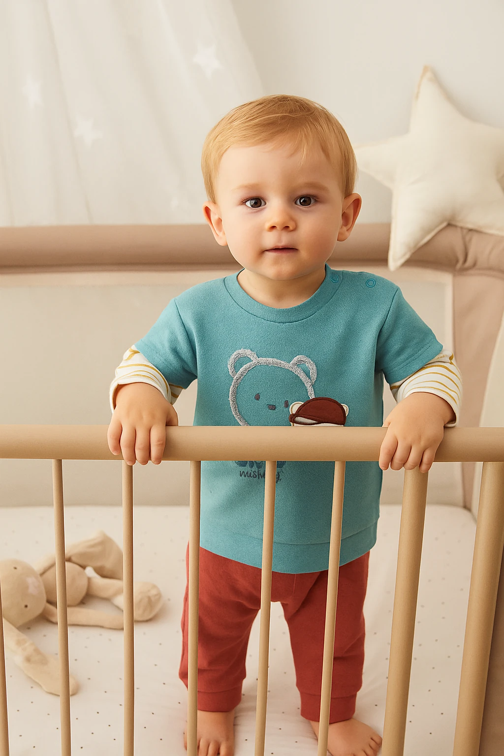 MYMİO ERKEK 6-9-12-18-24 AY ÇİZGİLİ AYI 2Lİ TAKIM