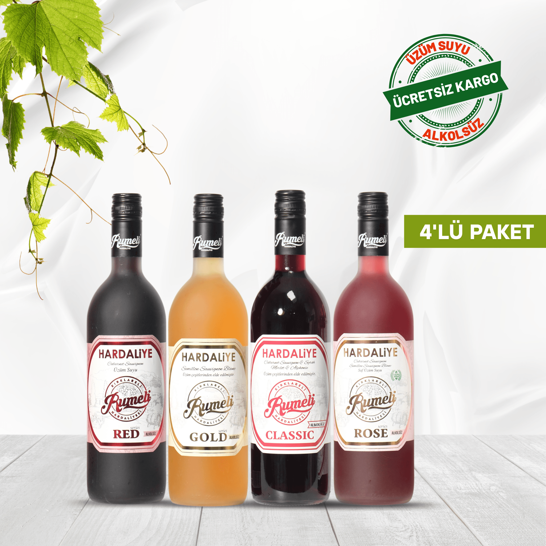 4’ü Bir Arada (Klasik,Rose,Gold,Red) Hardaliye - 750 ml