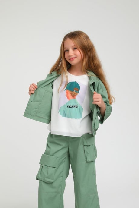 Escabel Kız Bebek Mevsimlik Crop Ceket 35720 Yeşil