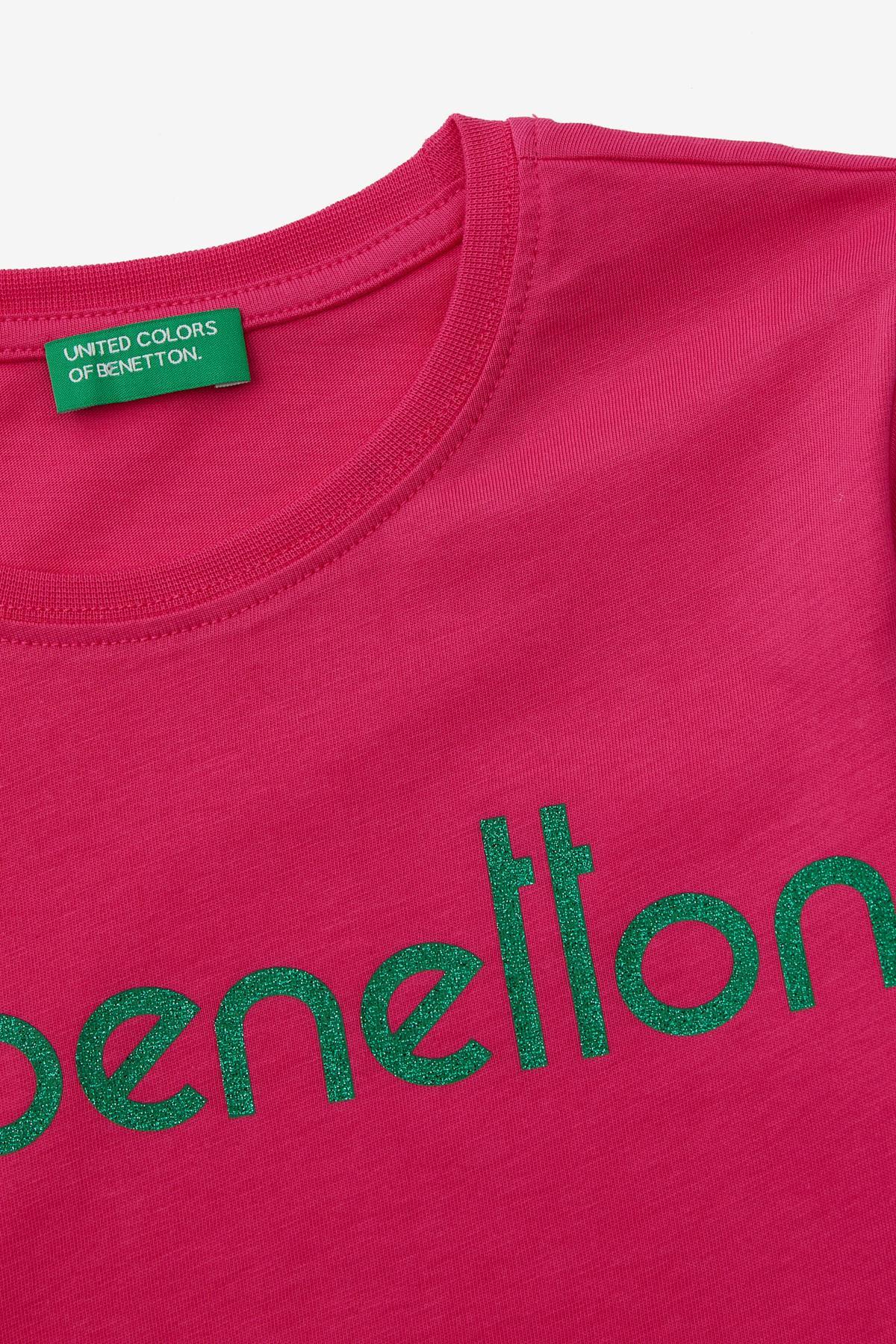United Colors of Benetton Kız Çocuk Fuşya T-Shirt BNT-G20832