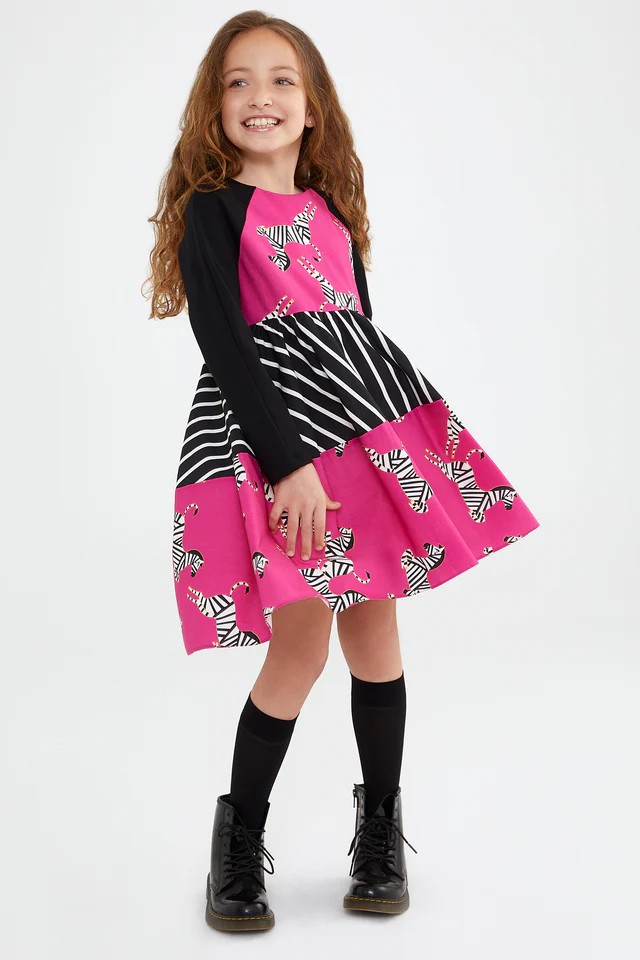 SHE SHE Zebra Pamuk Elbise