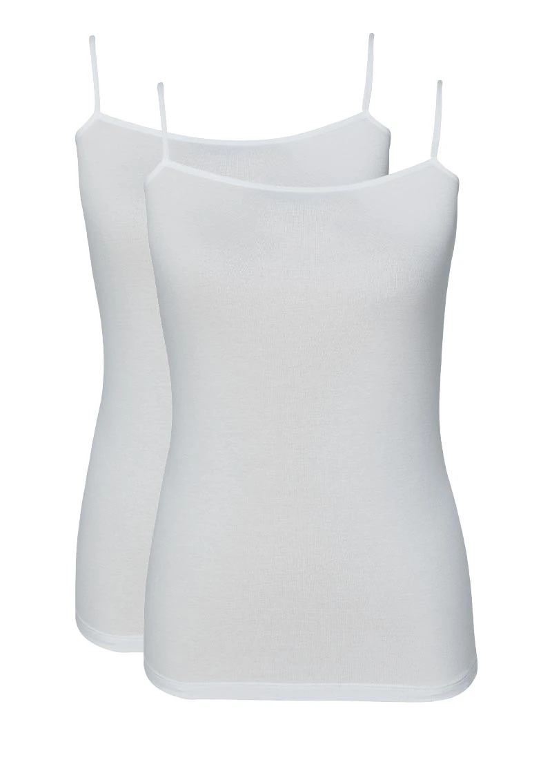 Blackspade Kadın İnce Askılı Atlet 2'li Paket Essential 1592 - Beyaz