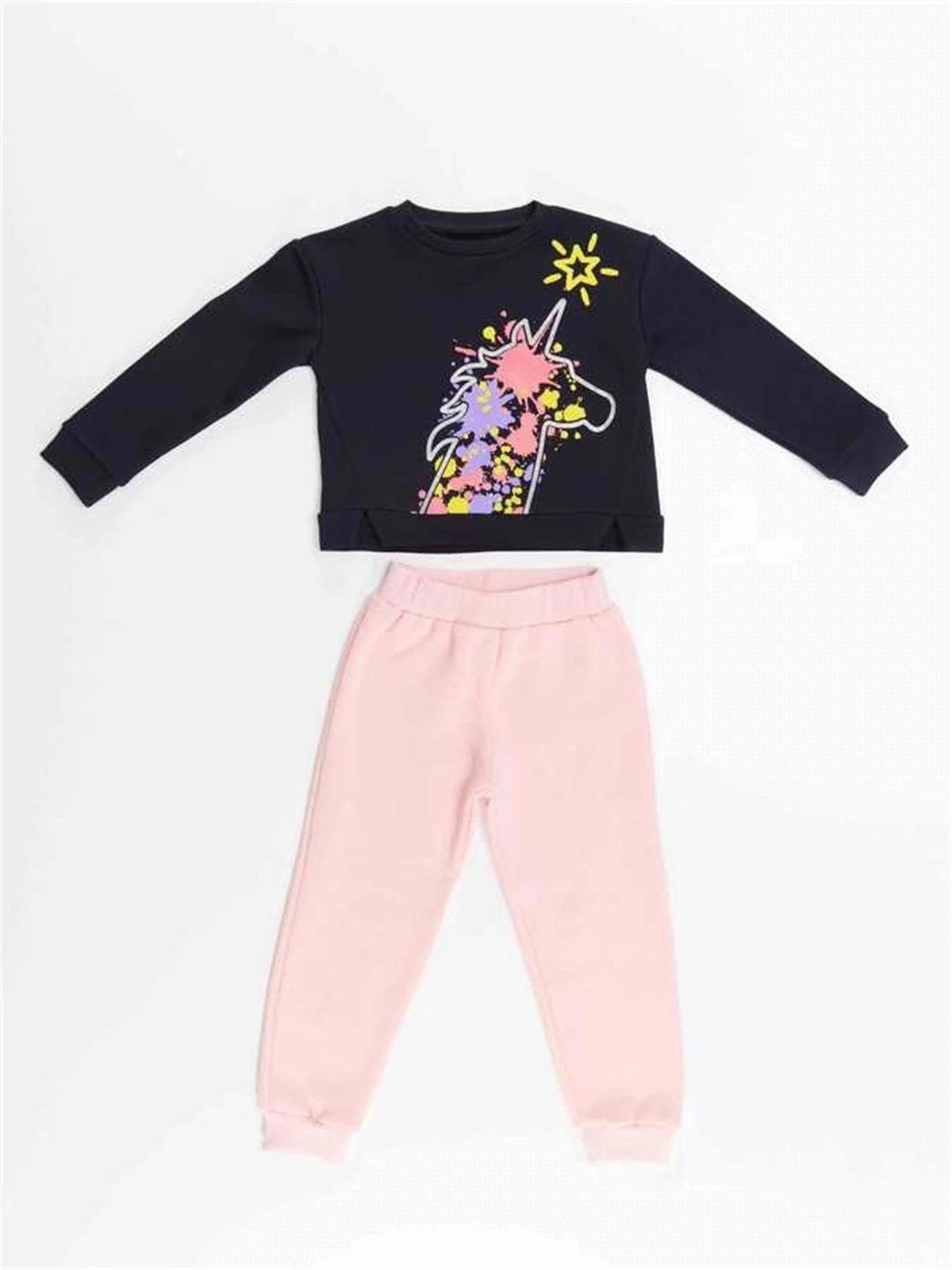 Deno Kids Kız Çocuk Unicorn Splash Eşofman Takım 