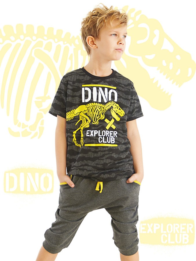 Dino Explorer Erkek Çocuk T-shirt Kapri Şort Takım MSHB&G