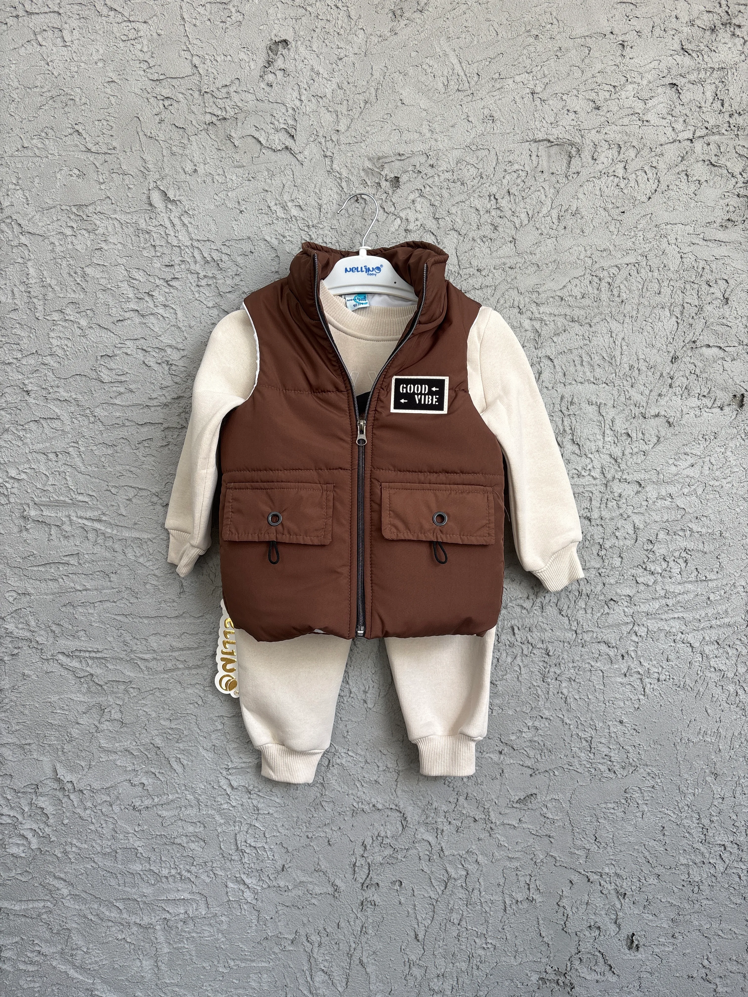 Erkek Çocuk 3lü Yelekli Eşofman Takım