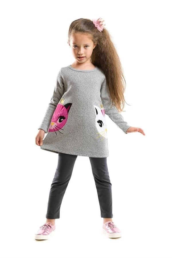 Deno kids Kız Çocuk İkiz Prenses Tunik Tayt Takım