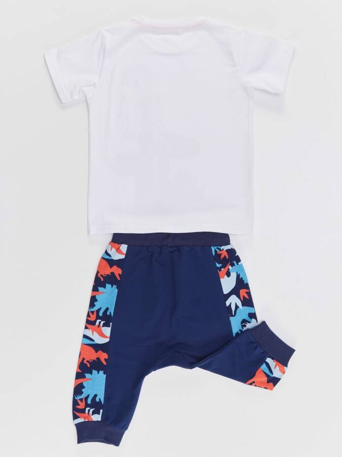 Dino Dudes Erkek Çocuk T-shirt Kapri Şort Takım Denokids