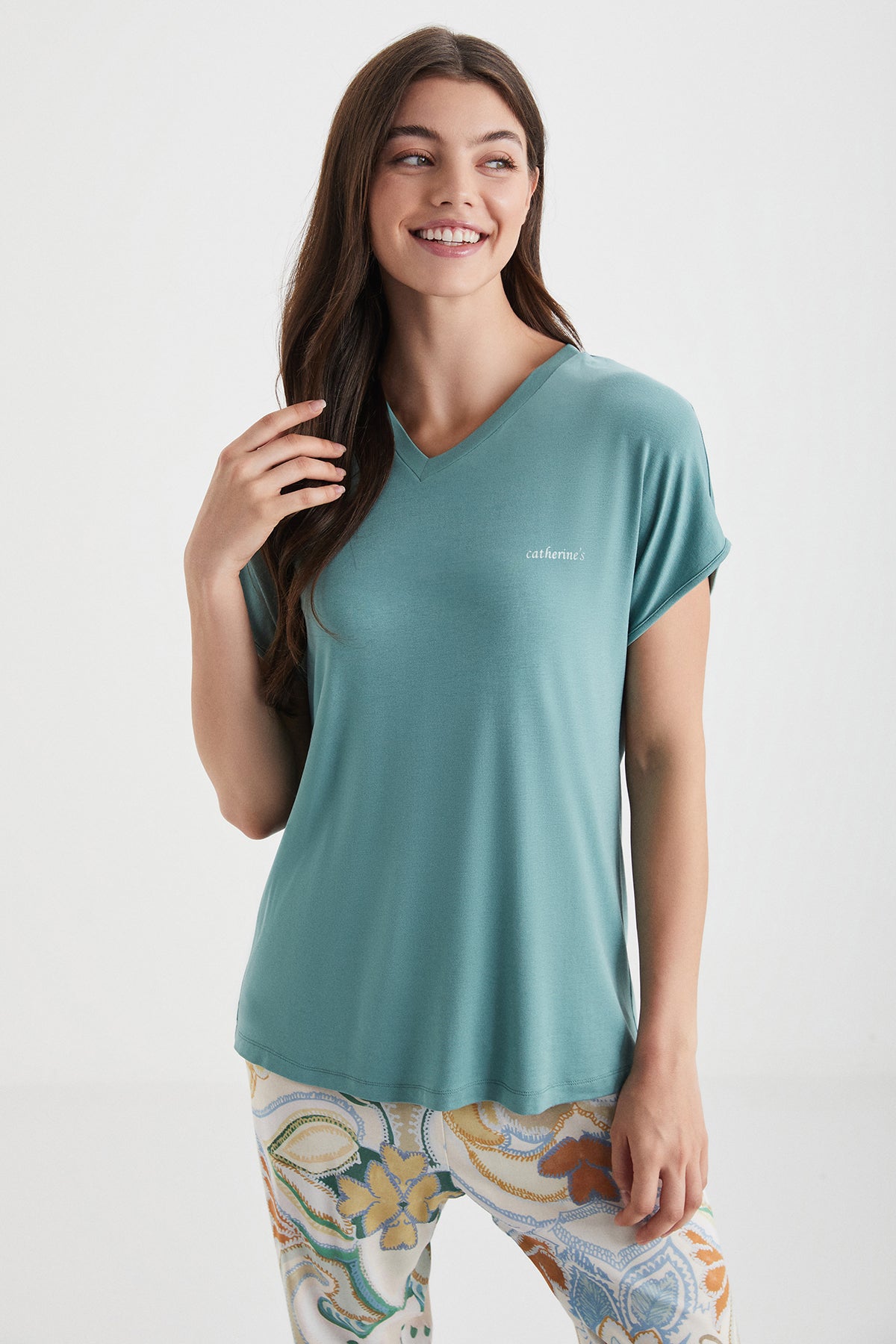 Catherine's Yumuşak Dokulu Kadın Pijama Takımı