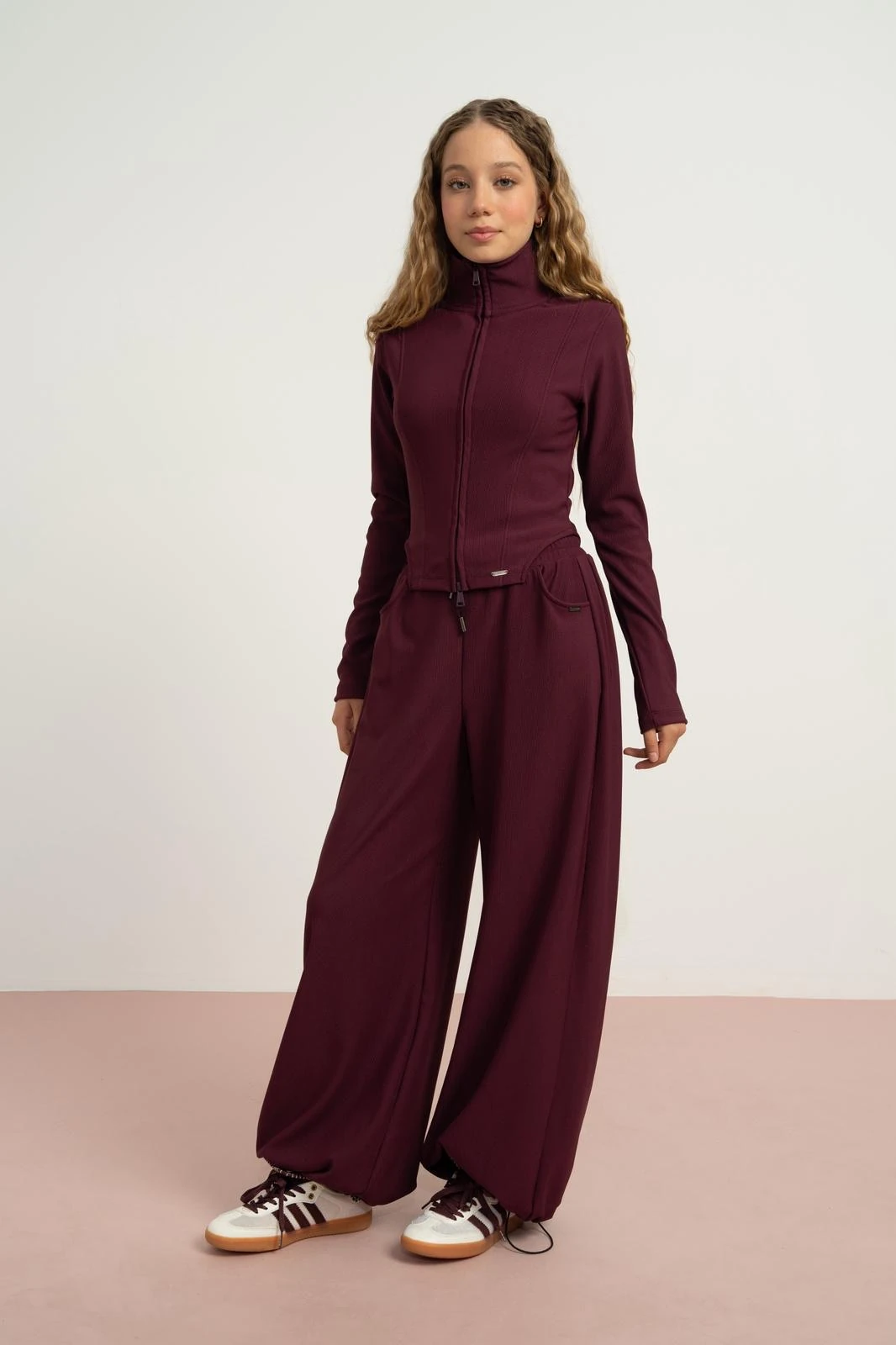 Loco Loco Bordo Fermuarlı Kız Takım