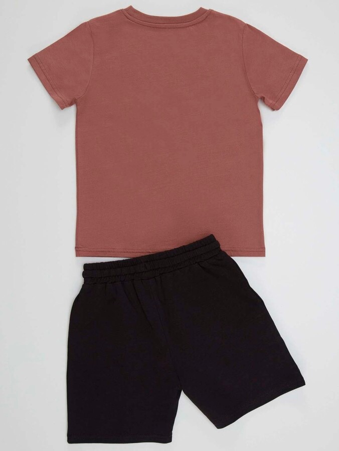 Kaykay Erkek Çocuk T-Shirt Siyah Şort Takım Denokids