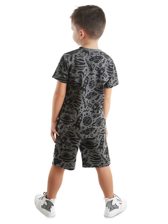 Uzay Roket Erkek Çocuk Yazlık T-shirt Şort Takım Denokids
