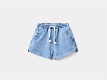 United Colors Of Benetton Kız Bebek Çocuk Denim Şort Mavi 4BAYG900R