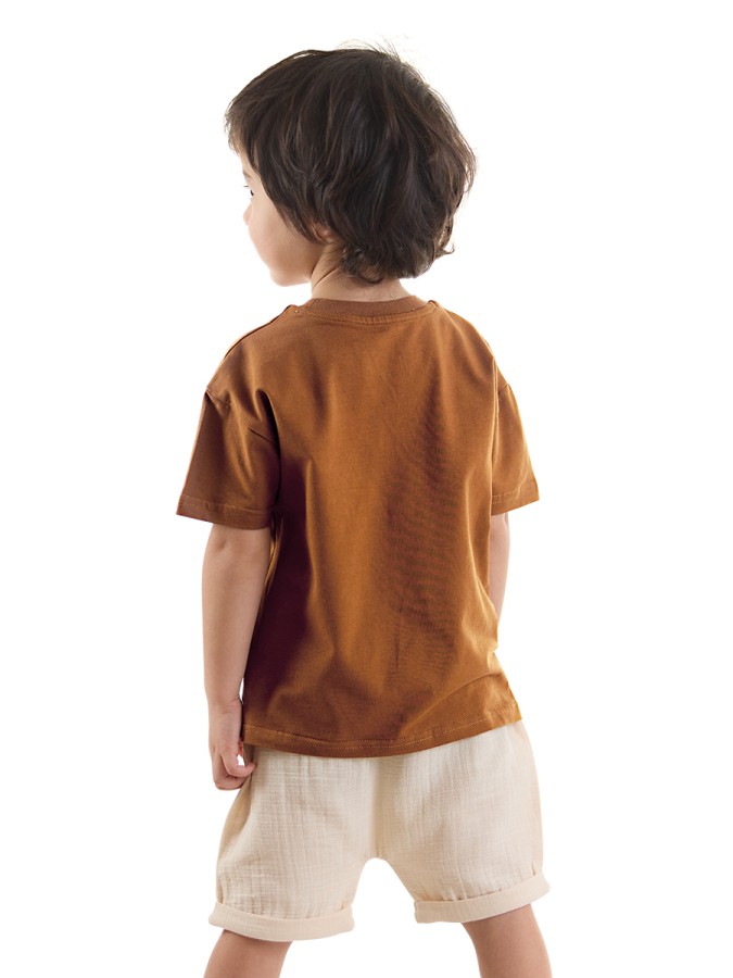Kamp Arabalı Erkek Çocuk Yazlık Müslin Şort T-shirt Takım