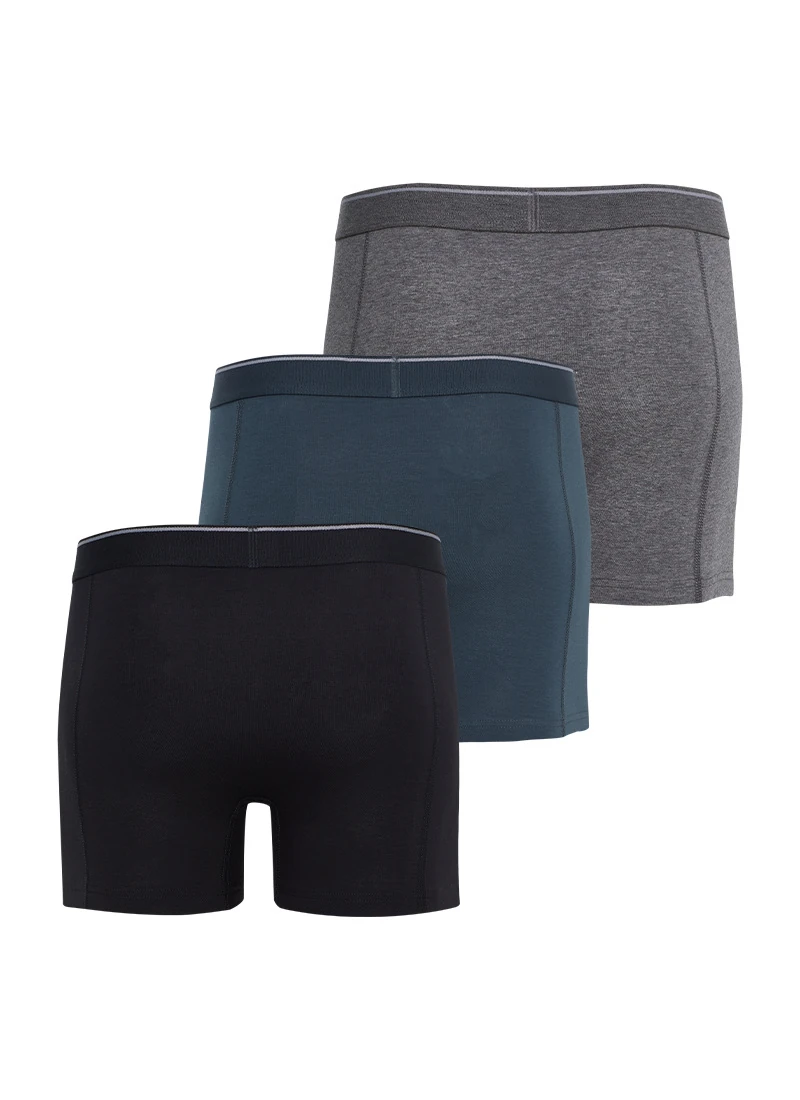 Blackspade Erkek Boxer 3'lü Paket Tender Cotton 9673 - Siyah Antra Melanj Antrasit