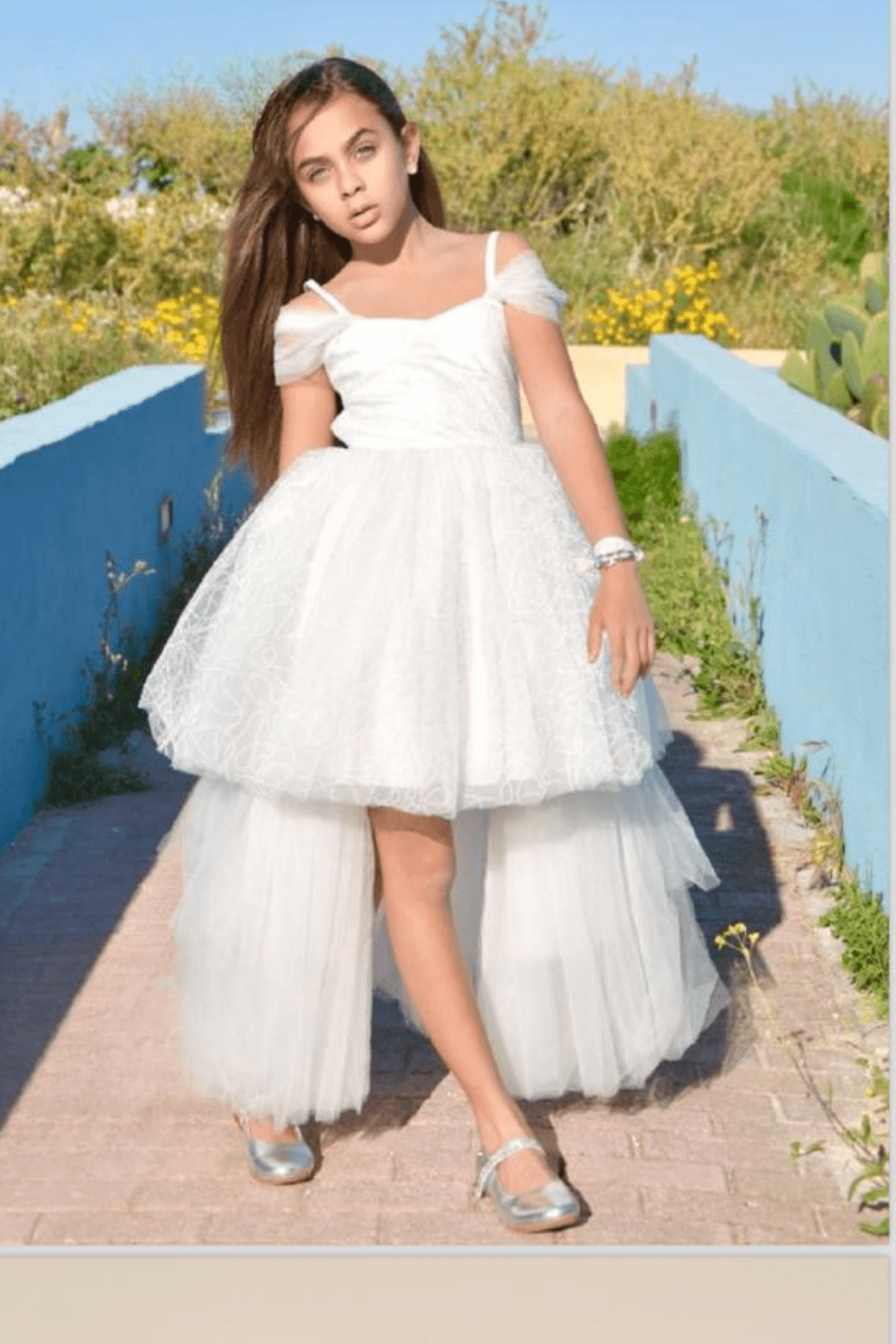  CHATON D'OR 5495 KREM KUYRUKLU ELBİSE