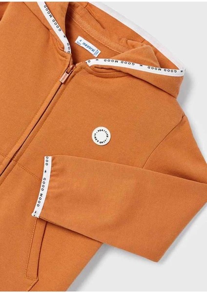Mayoral 3490 Erkek Çocuk Turuncu Kapüşonlu Sweatshırt