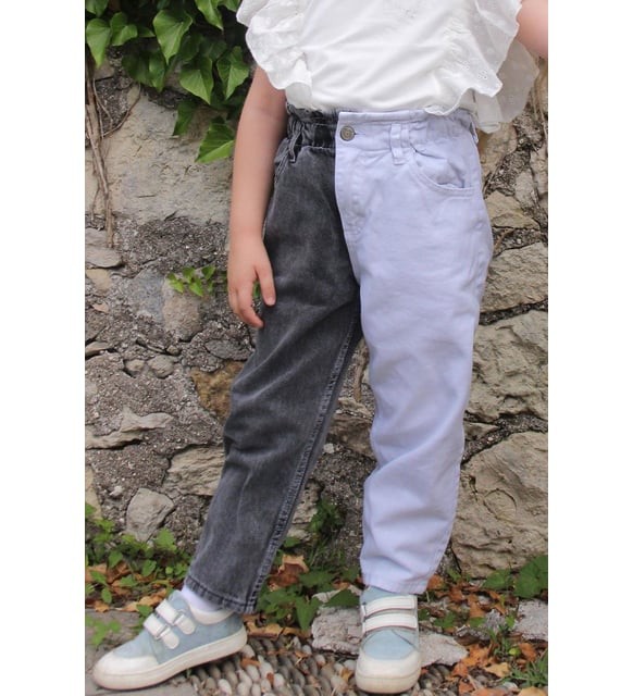 Escabel Kız Çocuk Jean Pantalon Beli Lastikli 5-14 Yaş, Karışık Renk