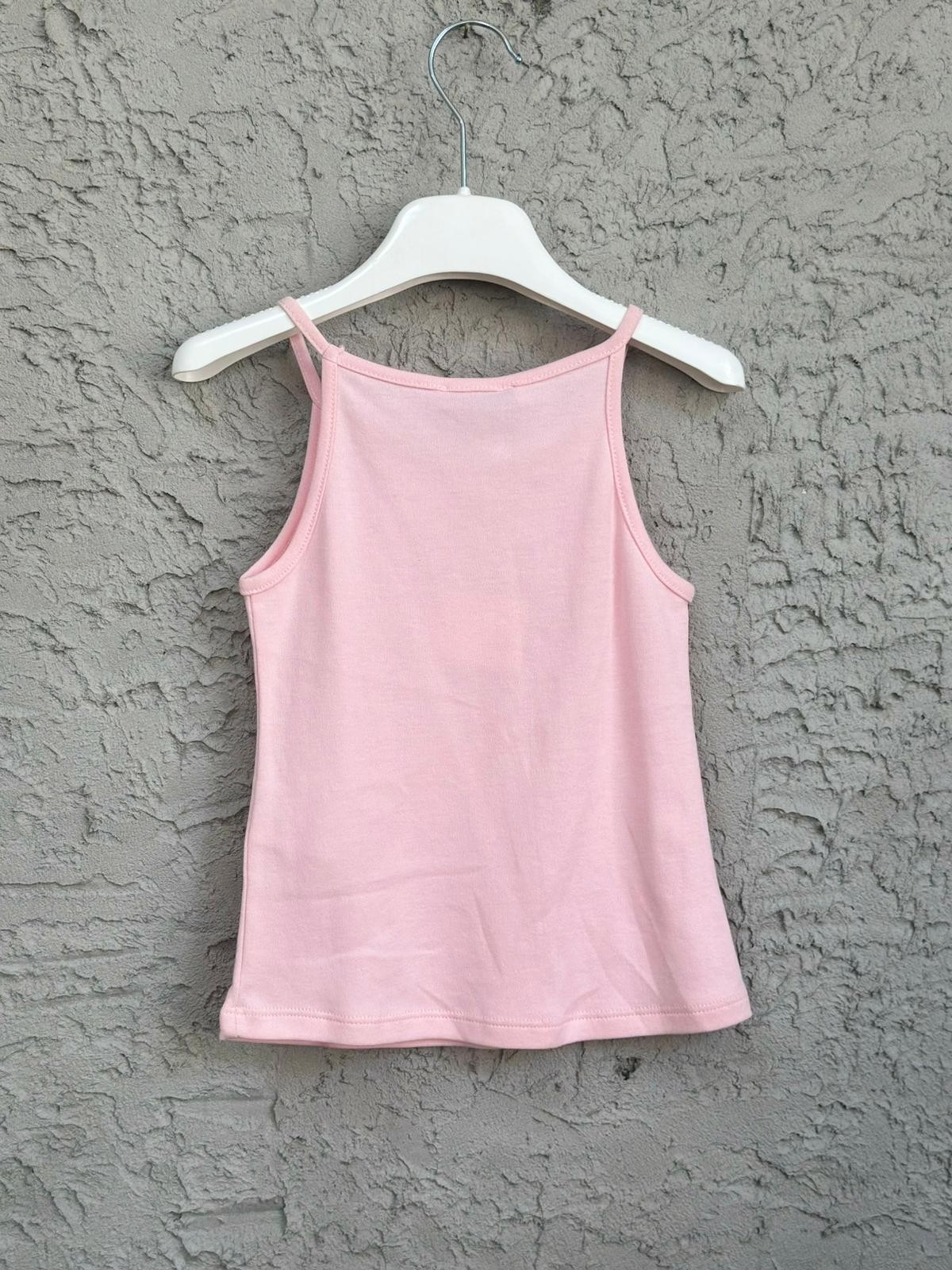 GOOSE PEMBE KIZ ÇOCUK İNCE ASKILI ATLET