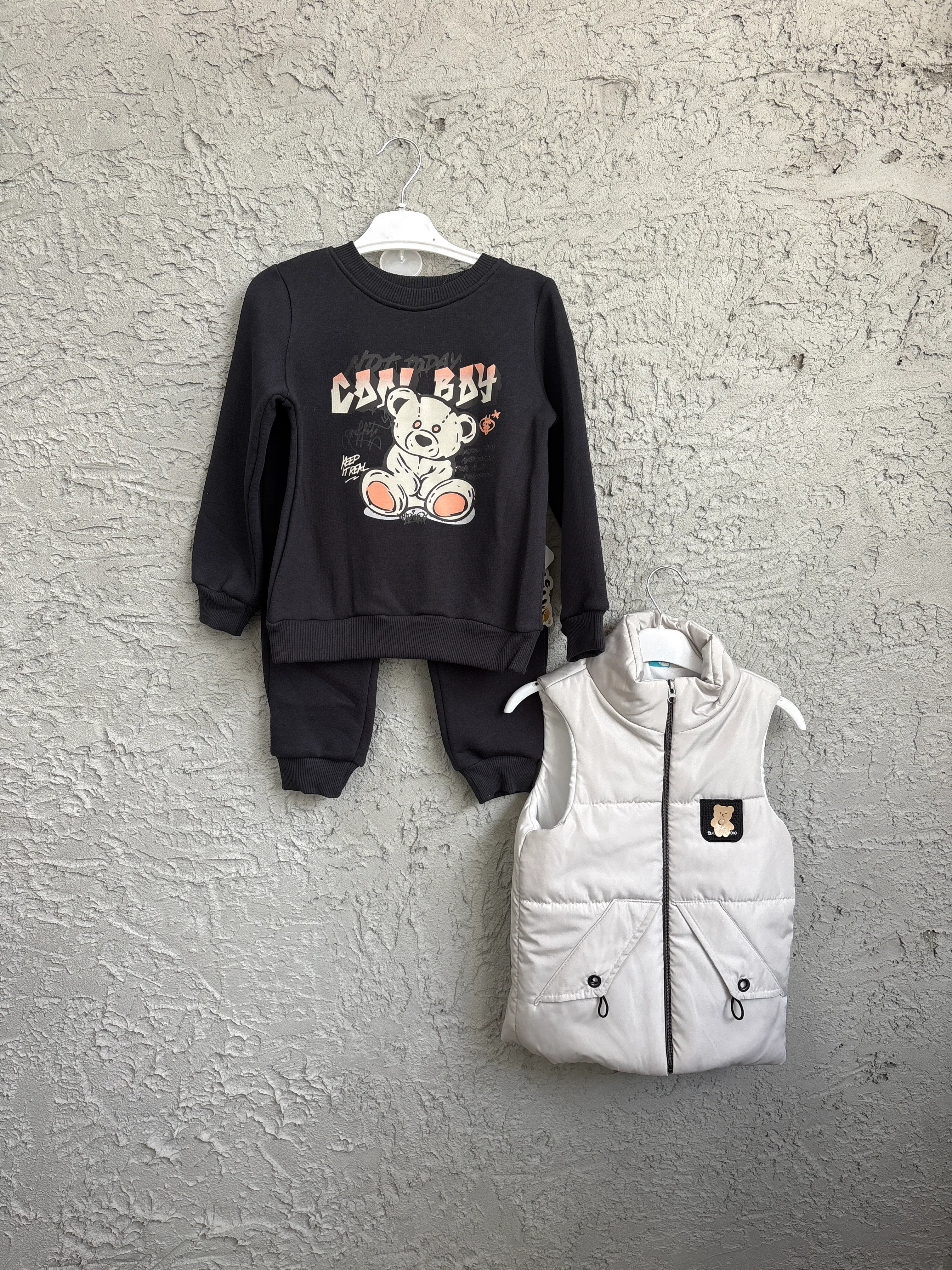 Erkek Çocuk Yelekli 3 lü Eşofman Takım