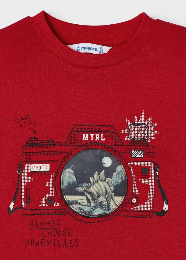 Mayoral Erkek Çocuk Kırmızı Camera T-shirt 3003