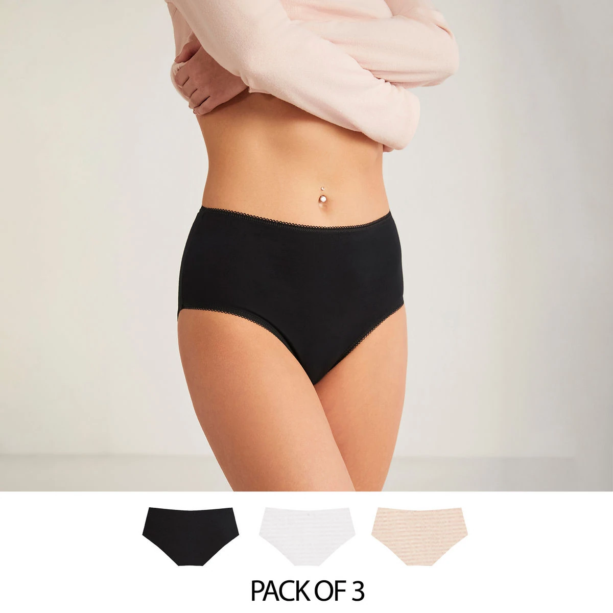 Penye Mood 3lü Yüksek Bel Külot 