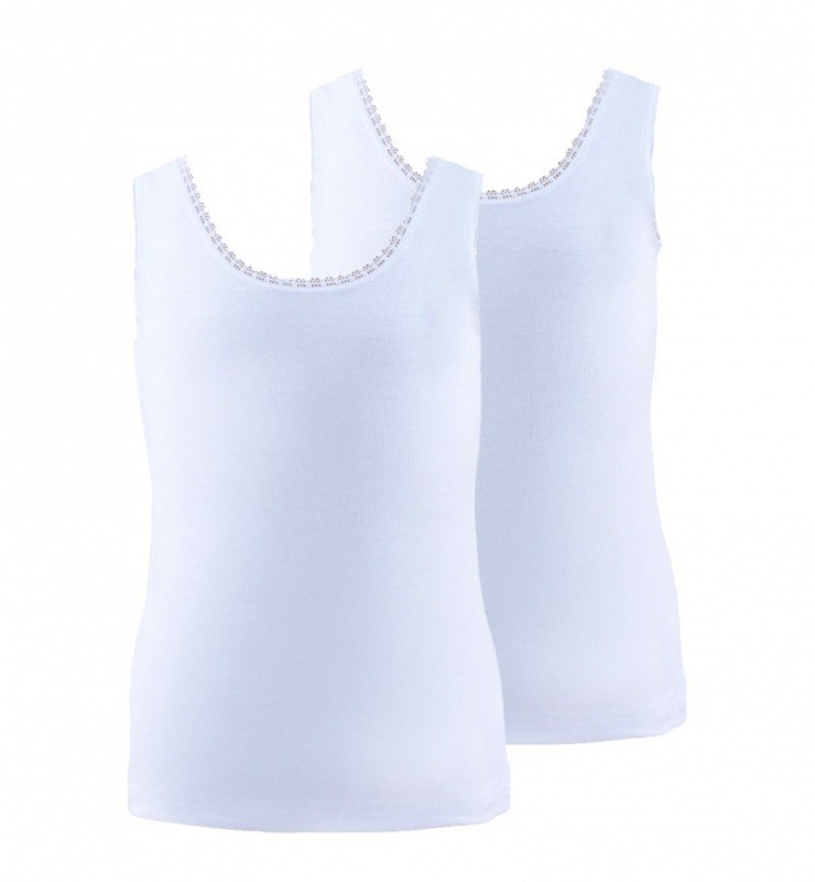 Blackspade Kız Çocuk Atlet 2'li Paket 1297 - Beyaz