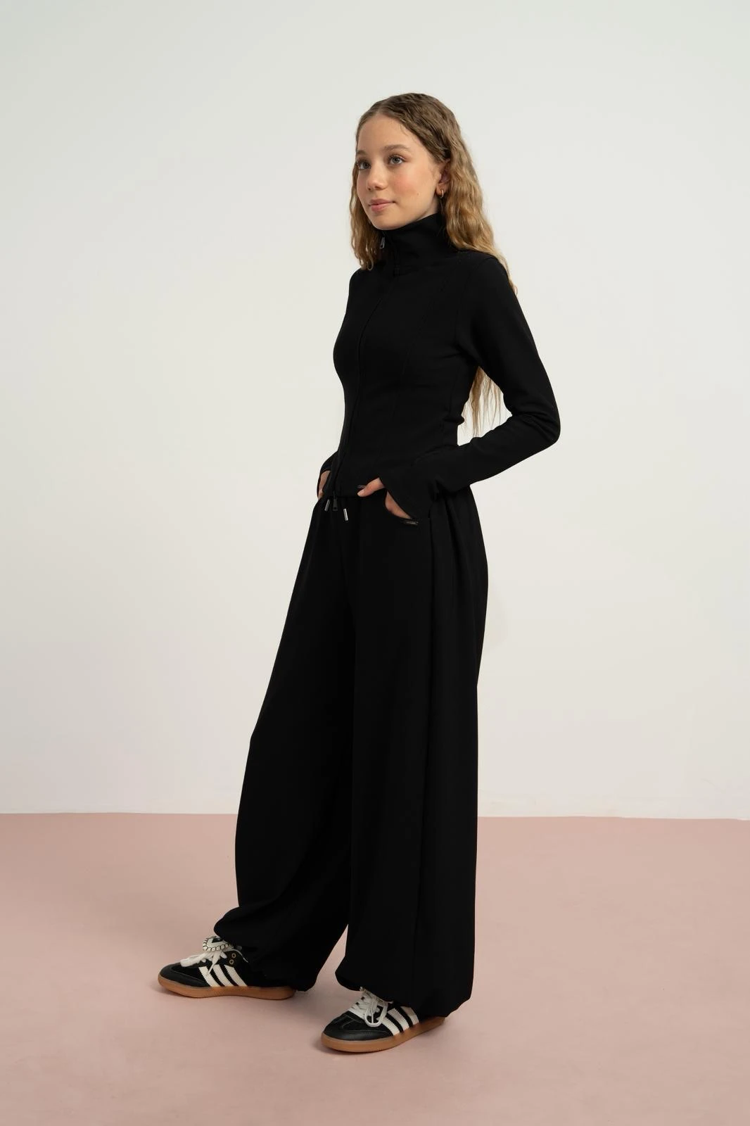 Loco Loco Siyah Fermuarlı Kız Takım