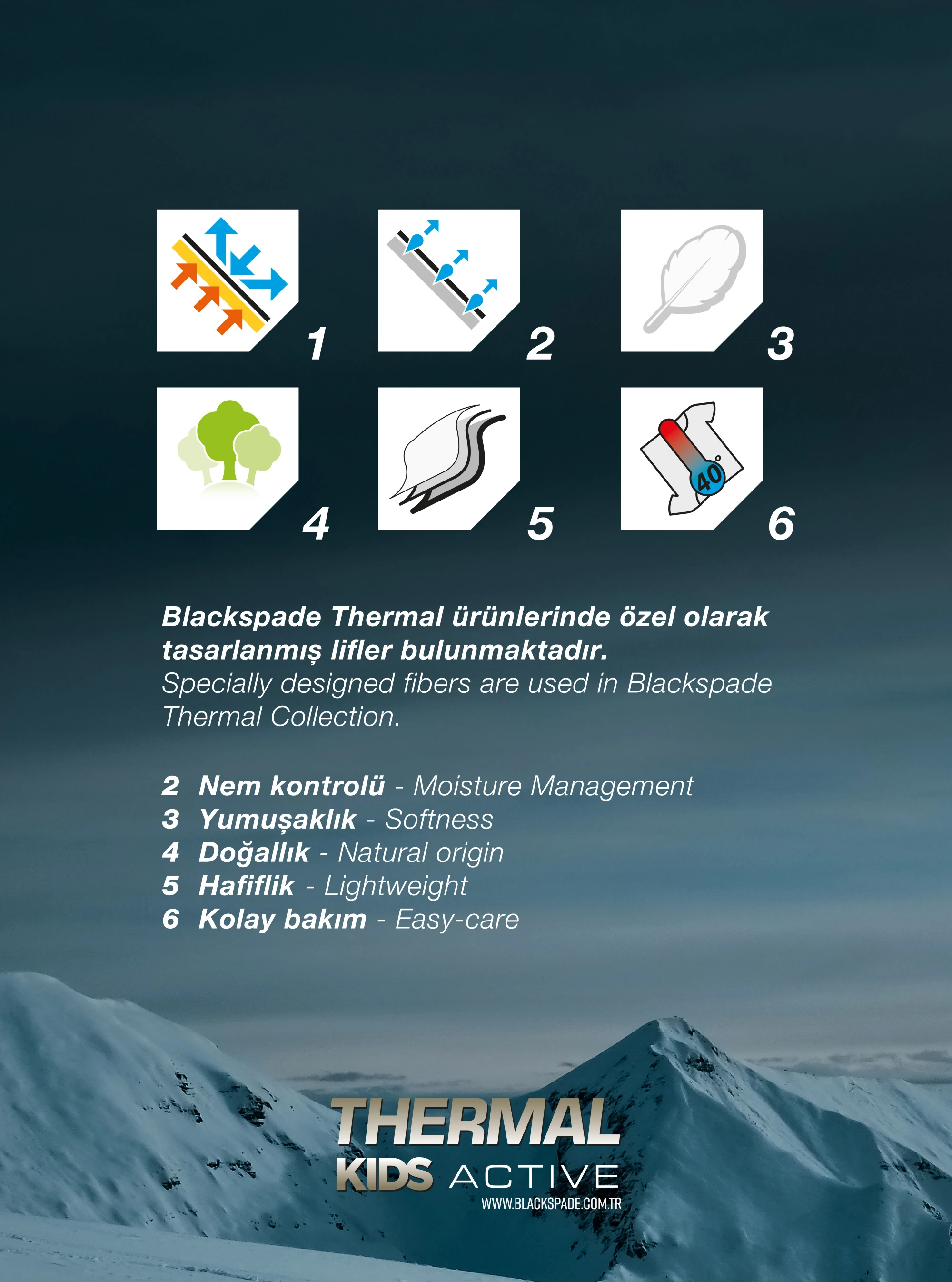 Blackspade Çocuk Termal Tişört 2. Seviye 9265 - Beyaz