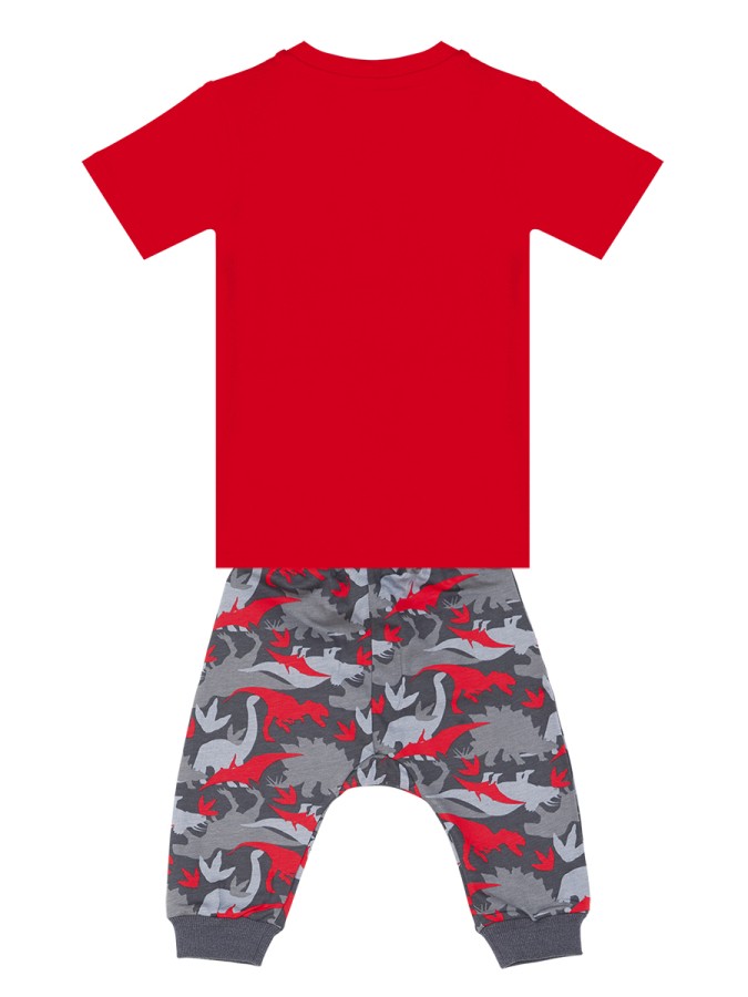 Dino Kamuflaj Erkek Çocuk T-shirt Kapri Şort Takım Denokids